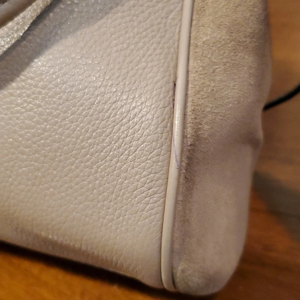 Coach taupe Minetta crossbody leather with suede